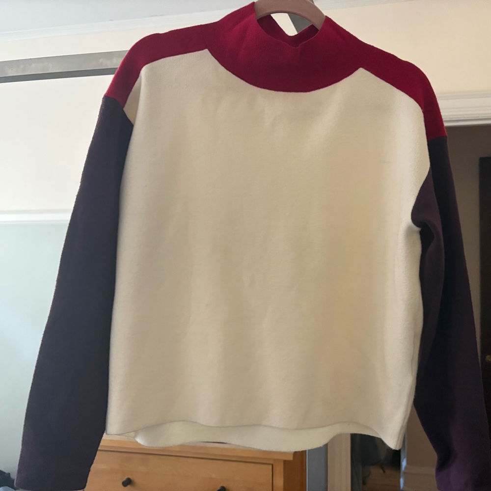 Maeve Colorblock Women's Sweater - Red, White, and navy
